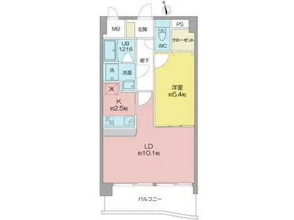 リンデンバウムJ3(1LDK/4階)の間取り写真