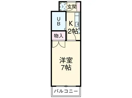カーサノア八事(1K/3階)の間取り写真