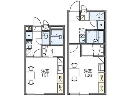 レオパレスリブェール(1K/2階)の間取り写真