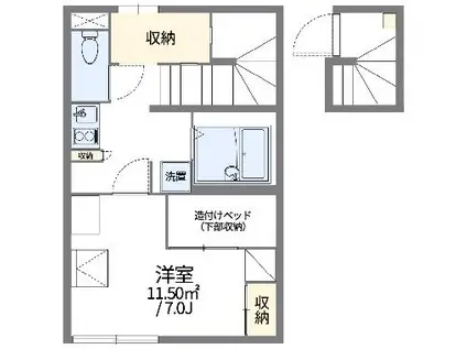 レオパレスITO(1K/2階)の間取り写真