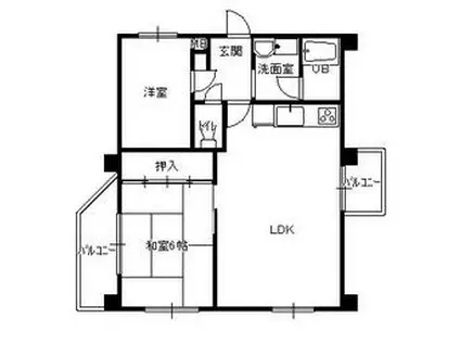 コンプリーション(2LDK/2階)の間取り写真