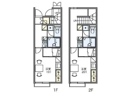 レオパレスなごみ(1K/2階)の間取り写真
