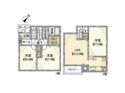 京浜東北・根岸線 南浦和駅 バス乗車時間:18分 柳崎中央バス停で下車 徒歩4分 2階建 築27年(3LDK)の間取り写真