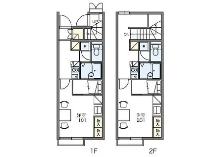 レオパレスエレガンス サトウⅠ(1K/2階)の間取り写真