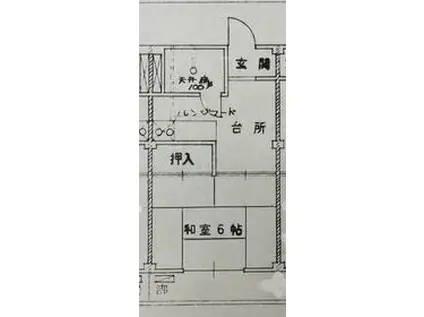 エーデルワイス(1DK/2階)の間取り写真