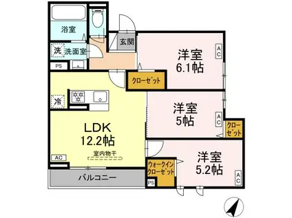 杉並区荻窪1丁目(3LDK/2階)の間取り写真