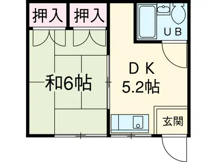 冨田ビル(1DK/2階)の間取り写真