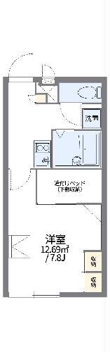 レオパレススマイルM(1K/1階)の間取り写真