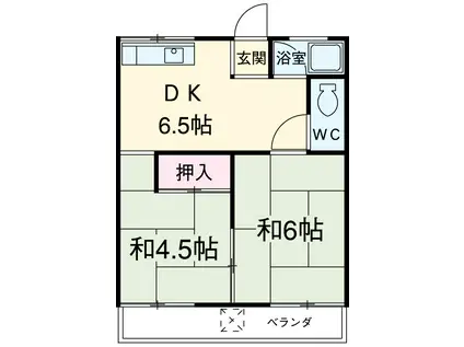 山喜多コーポ(2DK/2階)の間取り写真