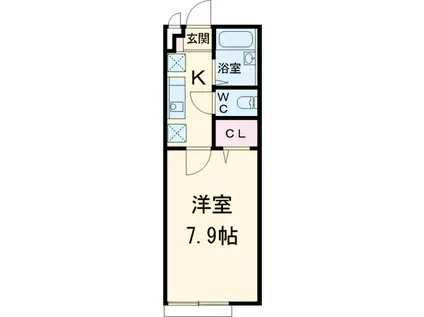 アムールプルミエB棟(1K/1階)の間取り写真