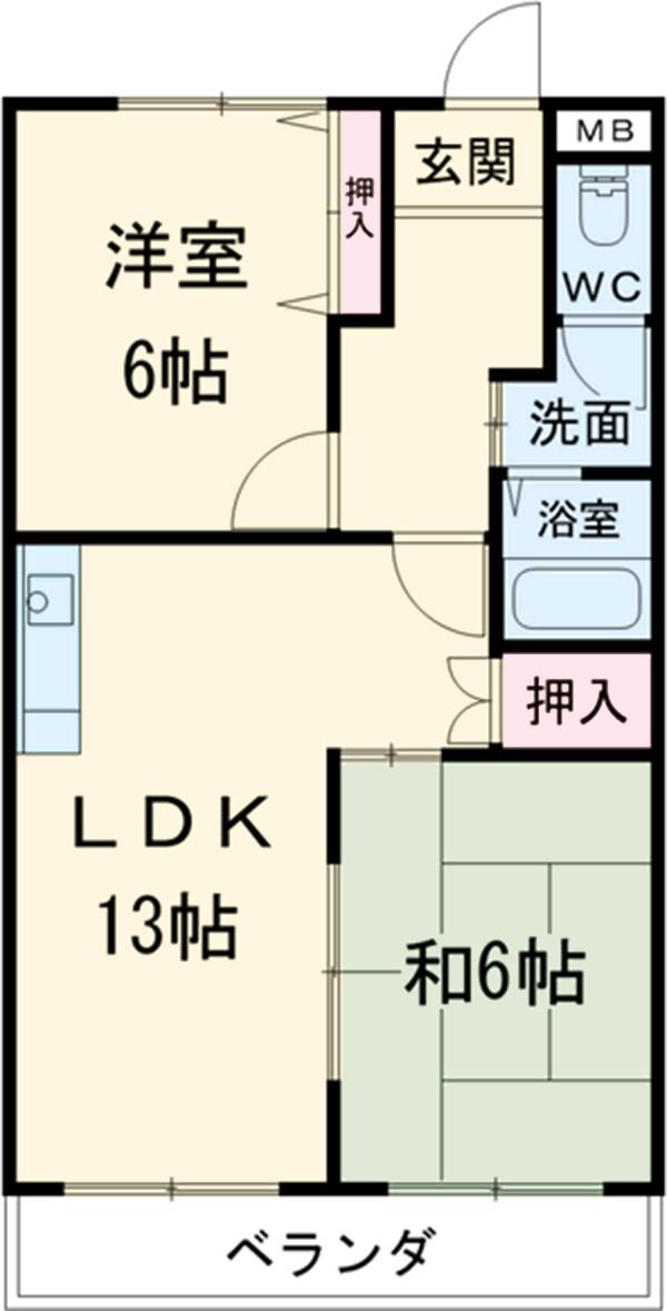 メゾン池場(2LDK/4階)の間取り写真