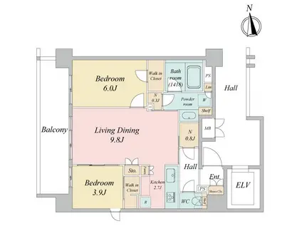 LIVE CASA西台(2LDK/7階)の間取り写真