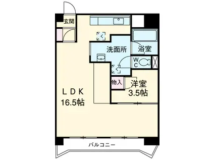 三鈴ノール(1LDK/6階)の間取り写真