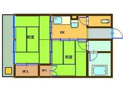 レジリエンス三里(2DK/2階)の間取り写真