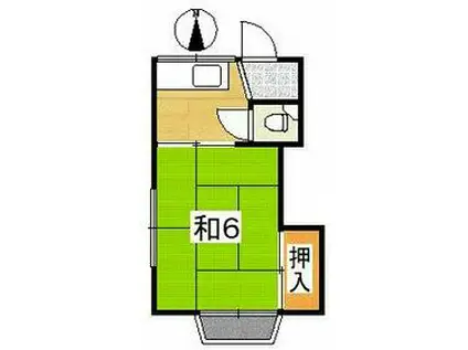 恒栄コーポ(1K/2階)の間取り写真