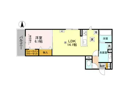 D-ROOM南区八条源町(1LDK/1階)の間取り写真