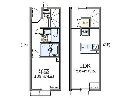 レオネクスト田園(1LDK/1階)の間取り写真