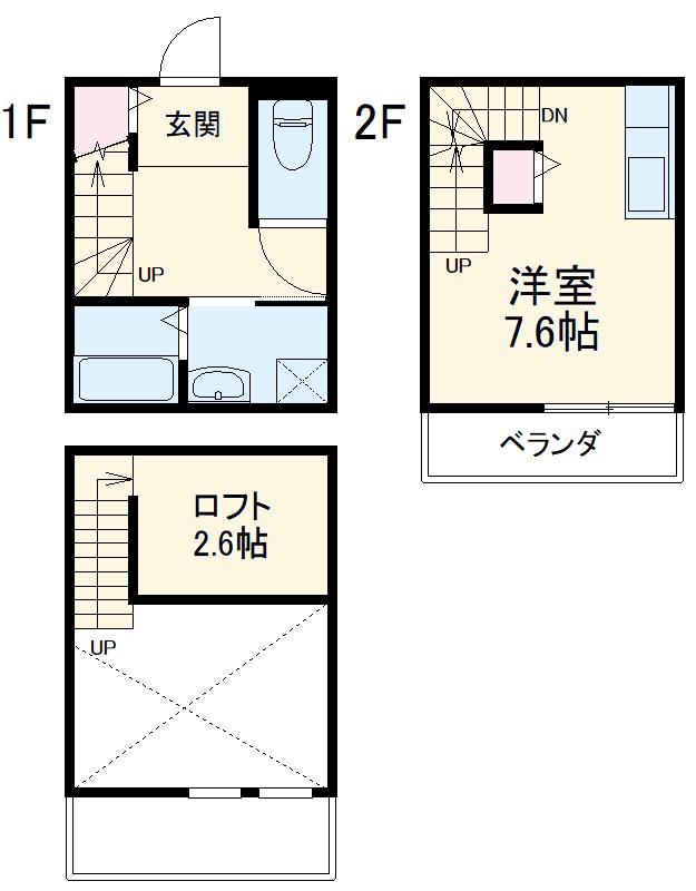 ラルク高畑(ワンルーム/1階)の間取り写真
