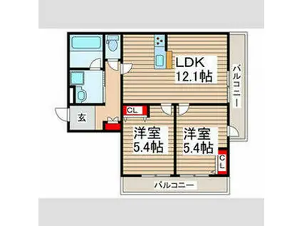 RICHESSE(2LDK/3階)の間取り写真
