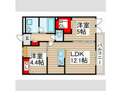 RICHESSE(2LDK/3階)の間取り写真