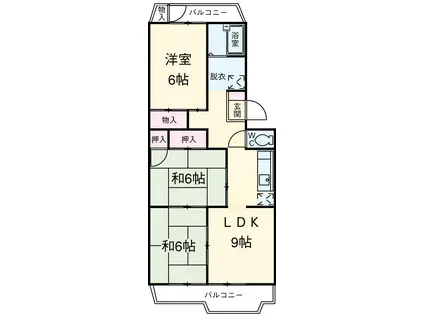 パークマンション(3LDK/3階)の間取り写真