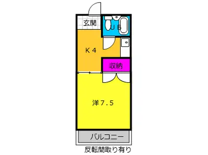 ビラ・モデルナ(1K/3階)の間取り写真