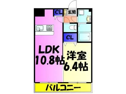 ヴィクトリアンコート幕張(1LDK/2階)の間取り写真