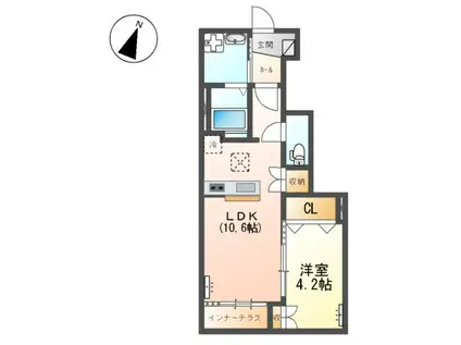 エトワール タケ(1LDK/1階)の間取り写真