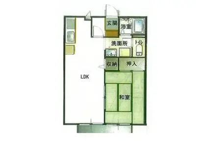 エクレールA(1LDK/1階)の間取り写真