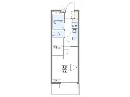 レオパレスレスト 清水(1K/3階)の間取り写真
