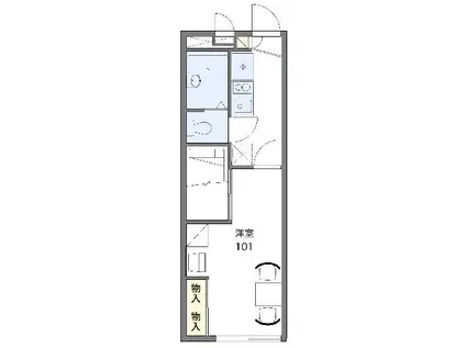 レオパレス三ツ屋(1K/2階)の間取り写真