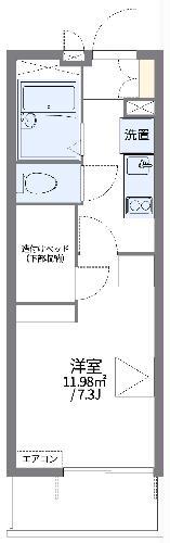 レオパレスメイプル小山(1K/3階)の間取り写真