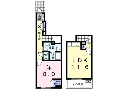 サンアベニューⅡ(1LDK/1階)の間取り写真
