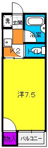 ハイツセリエ(1K/2階)の間取り写真