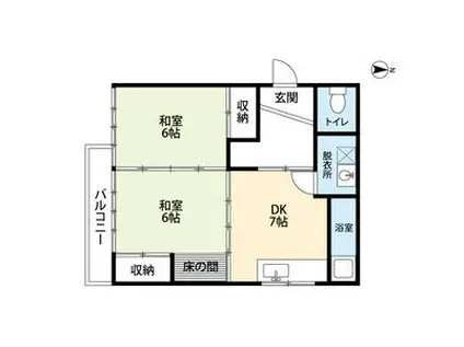 サンライト高橋(2DK/2階)の間取り写真