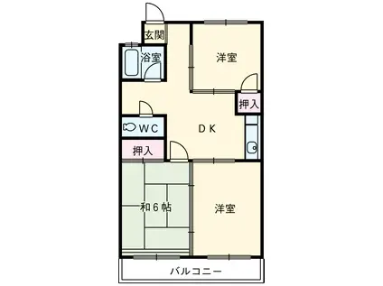上浅田モンブランマンション(3DK/2階)の間取り写真