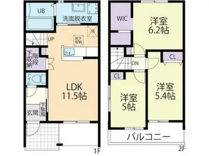 フルハウス Ⅱ(3LDK/1階)の間取り写真