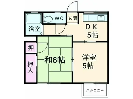 天竜浜名湖鉄道 三ケ日駅 徒歩12分 2階建 築34年(2K/1階)の間取り写真