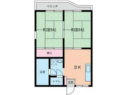 長者ハイツ(2DK/2階)の間取り写真