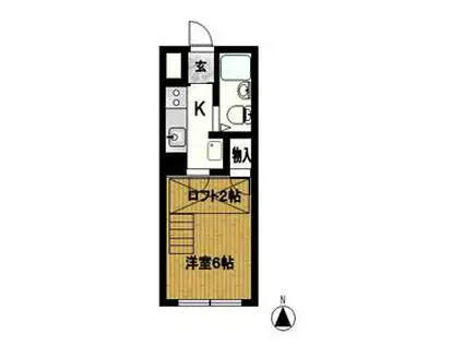Fメゾン東海通(ワンルーム/1階)の間取り写真