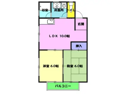 さなるVILLA(2LDK/1階)の間取り写真