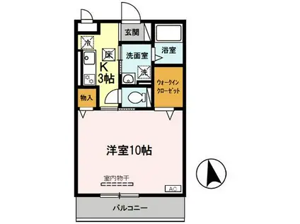 アラン・コート(1K/1階)の間取り写真