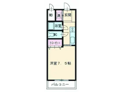 ロイヤル植田(1K/2階)の間取り写真