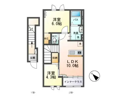 エトワール(2LDK/2階)の間取り写真