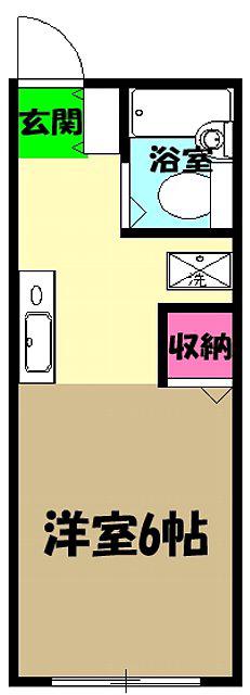 ユーコーポA棟(1K/1階)の間取り写真