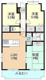 ドリームタウン三和 A棟(3LDK/5階)の間取り写真