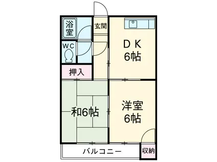 フジヒロハイツ(2DK/2階)の間取り写真