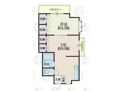 BCASA行田ⅡRE-BORN(1LDK/2階)の間取り写真