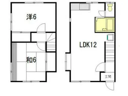 テラスハウス松田(2LDK/1階)の間取り写真