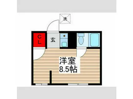 サンユーハイツ新中野(ワンルーム/1階)の間取り写真